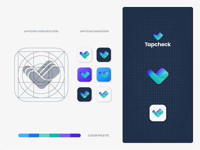 Tapcheck Icon app branding check icon identity logo mark paycheck payment symbol tap