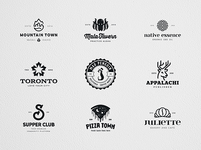 Behance Logo Collection beer branding cafe cbd oil drink events food identity logo mark mountain negative space pizza symbol