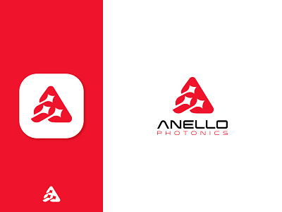 Anello Photonics branding fiber fiber optic identity lasers light logo mark monogram negative space symbol