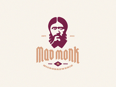 Mad Monk Brewing branding brew brewery drink head identity logo mad mark monk negative space portrait symbol