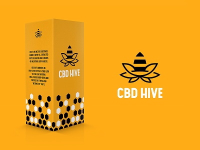 CBD Hive animal bee branding cannabis cbd oil honeybee honeycomb identity leaf logo marijuana mark oil symbol