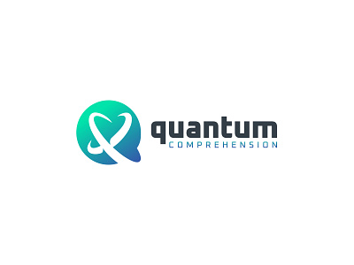 Quantum atom branding identity logo mark monogram negative space quantum subatom symbol