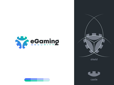 eGaming Security branding castle egaming fortress game gaming identity logo mark security shield symbol tower