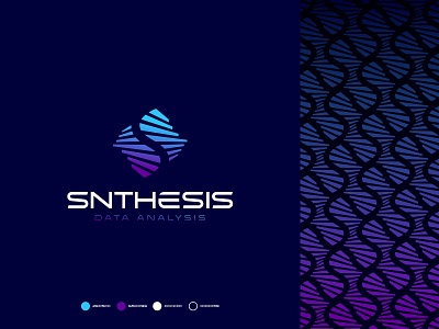 Snthesis analysis branding data identity lab laboratory logo mark negative space research science science and technology scientists software symbol
