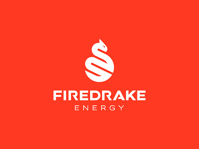 Firedrake animal branding dragon energy fire flame geometric design identity logo mark symbol