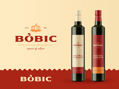 Bobic Oils bottle branding extra virgin identity logo mark nature oil pumpkin seeds symbol