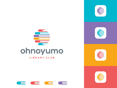 Ohnoyumo books bookstore branding club identity library logo mark negative space symbol