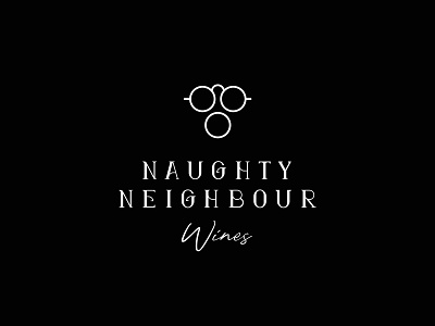 Naughty Neighbour Wines branding drink glasses grape identity logo mark naughty neighbour symbol wine winery wines