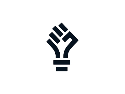 Unleashed branding creative fist geometric hand identity lightbulb logo mark symbol