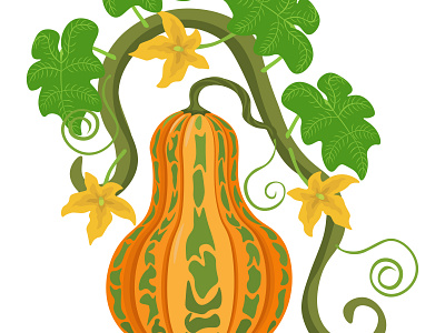 Blooming pumpkin. art autumn bloom blooming clipart decorate decorating design graphic design icon illustration isolated object logo pumpkin simple vector vegetable