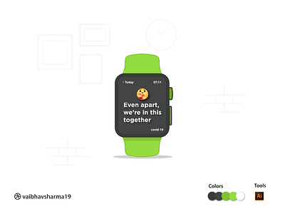 Apple Watch - Covid 19 branding design identity illustration illustrator logo ui user experience ux