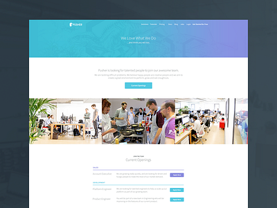 Pusher Jobs Page
