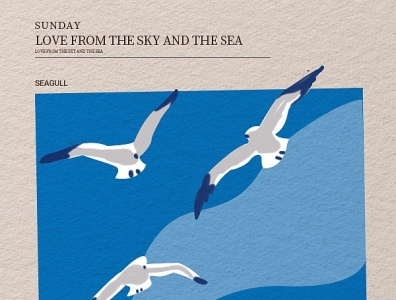 “love from the sky and the sea” illustration
