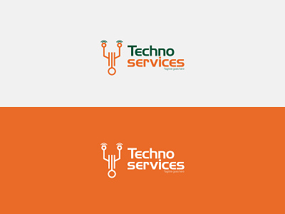 Techno Service logo branding graphic design it logo logo te technology logo telecommunications and it