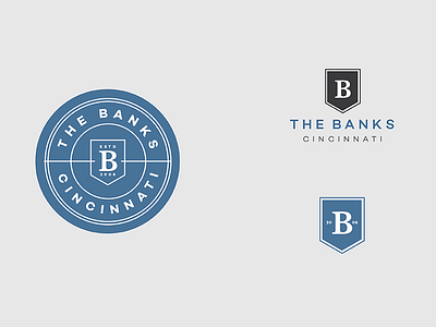 The Banks cincinnati circle icon logo shield the banks type