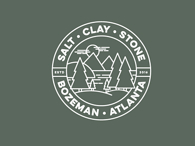 Salt, Clay and Stone Logo apparel badge fly fishing logo montana