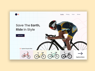 Bike Rent Website bicycle bike rent branding design illustration landing page ui ux website