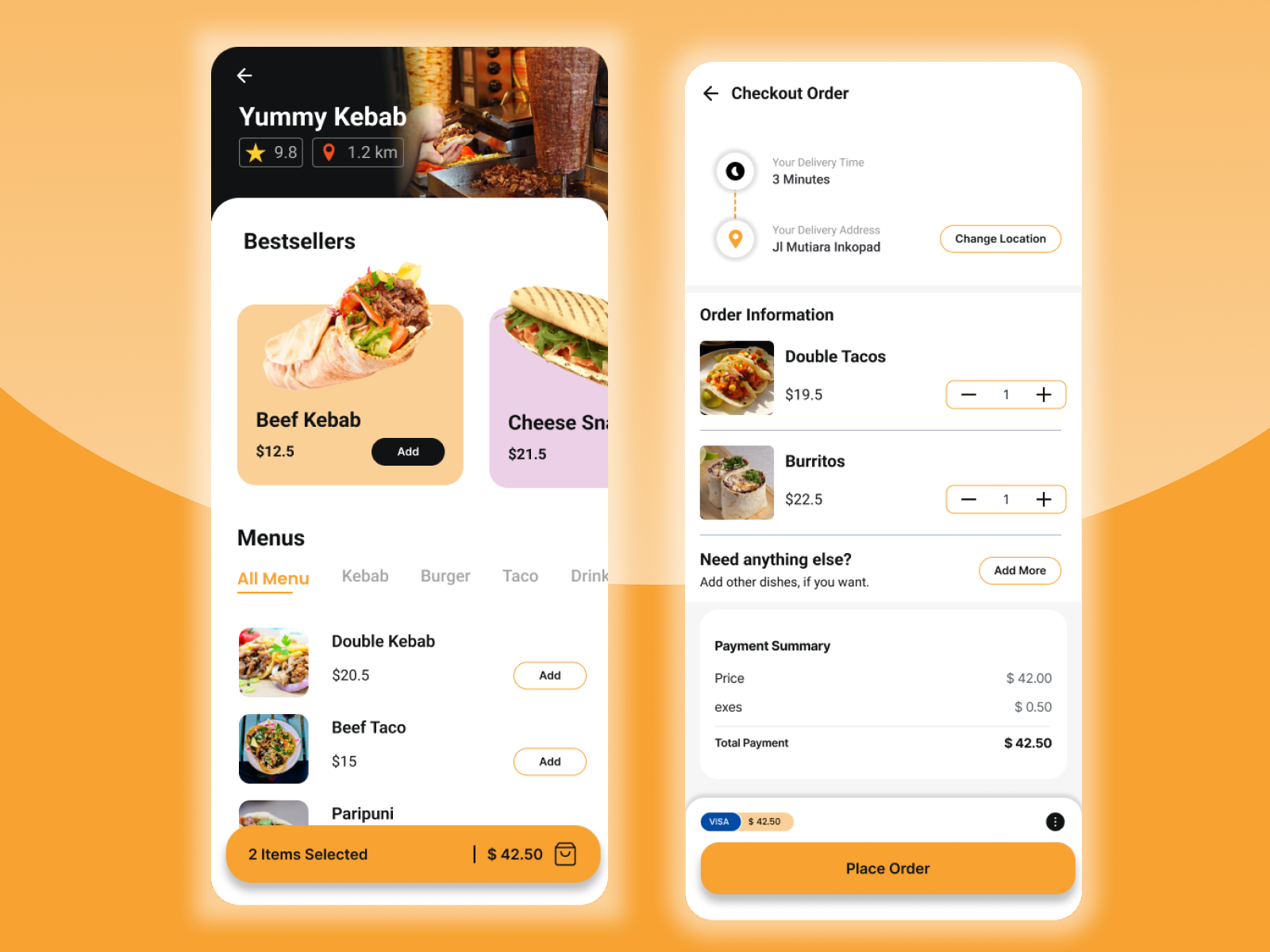 Food Checkout Order App by krizal erdiyan on Dribbble