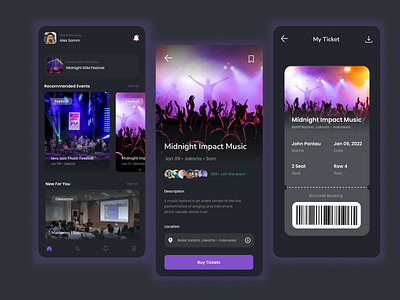 Event Ticketing App app branding design event ticketing app illustration landing page mobile app ticketing app ui ux website