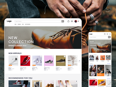 Lago - ecommerce website app design ecommerce fashion landing page mobile app online store ui ux website