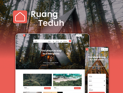 Ruang Teduh - Online room rental service website app design illustration landing page mobile app mobile design ui ui design user interface ux ux design web design website