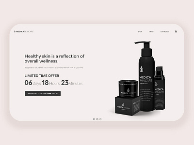 Skincare Landing Page and Product Design app flat graphic design illustration minimal type ui ux web website