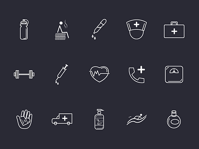 Icon Set - Medico app android app app design design gym icon set icons ios line icon medical spa