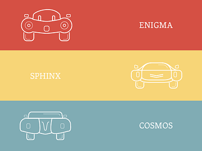 Car Series - Enigma android app car design future cars icon set icons ios line icon vintage car