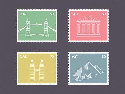 Stamps series - 2 app building design icon icon set icons illustrator london photoshop pyramid stamp stamps