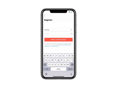 AliExpress Email Autofill aliexpress animation app design ecommerce ios iphone mail motion prototype register signin ui ux