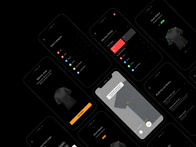 Size Library Built with AR Measure app ar augmentedreality dark dark app dark mode dark theme dark ui design ios iphone measure ruler ui ux