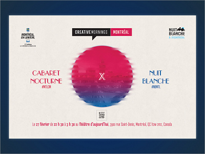 Poster - Nuit Blanche x Creative Mornings MTL design poster socialmedia ux