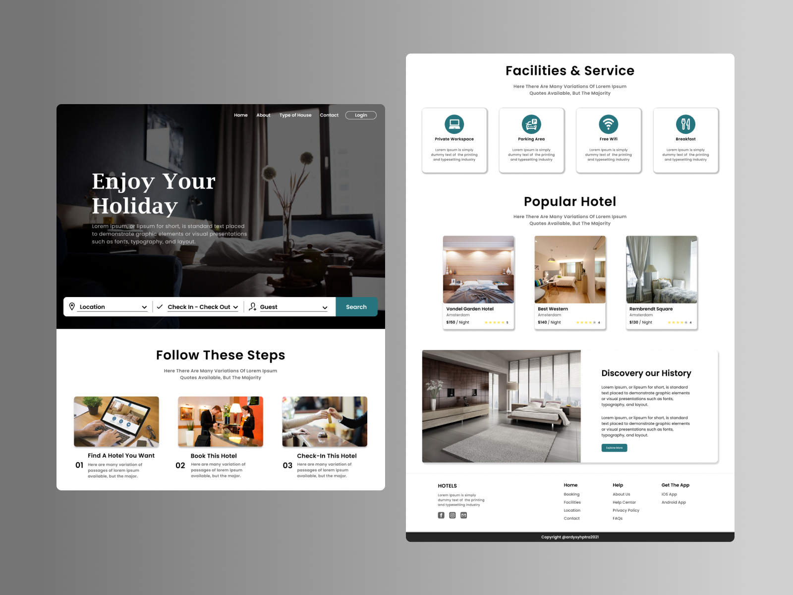 Landing Page Booking Hotel by Ardi Saputra on Dribbble