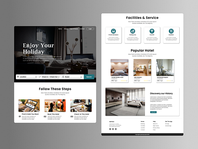 Landing Page Booking Hotel home page landing page ui web design