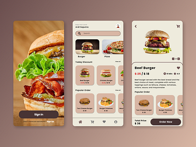 Burger Food App Mobile appmobile burgers fastfood mobile ui