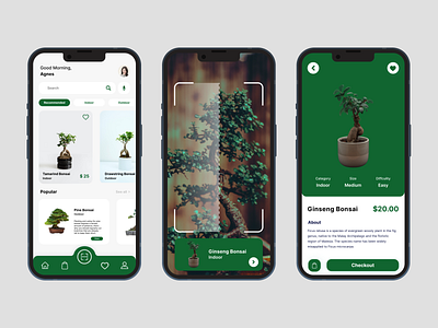 Plant App Bonsai bonsai figma mobileapp plantapp ui uikit uiux ux