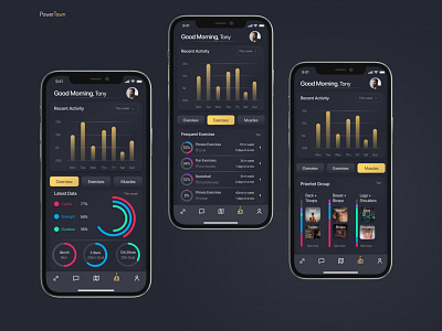 Statistics Fitness Mobile App PowerTorn app branding design figma illustration logo photoshop ui ux vector