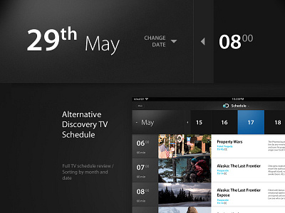 Discovery TV Schedule design discovery discovery channel timeline tv list tv schedule uiux