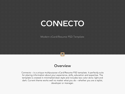 Connecto connecto luxury personal presentation psd template resume vcard