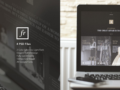 FR – One Page Fashion PSD Template design elegant fashion flat luxury portfolio psd template ui