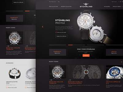 Final Homepage Design concepts creative direction design homepage stuhrling ui watch