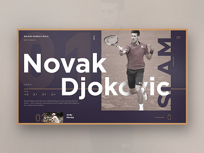 Roland Garros Finals / Men's singles champion concept design fitness idealui landing minimal studiomst studiosm type ui ux