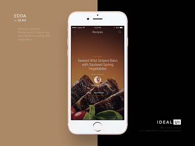 EDDA UI Kit app edda idealui interface ios minimal mobile restaurant ui ui kit ux