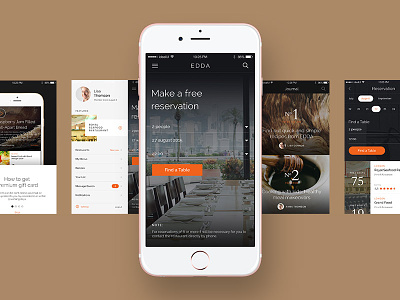 EDDA UI Kit app edda ios minimal mobile restauraut theme ui ux