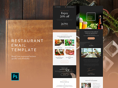 Restaurant Email Template email email template mailchimp psd template restaurant email