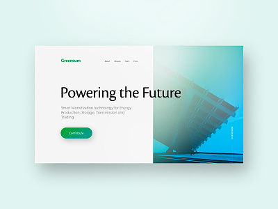 Powering the Future clean minimal solar technology type typography ui