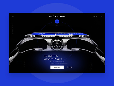 Stuhrling Watches Product Page Exploration exploration light minimal product stuhrling typography ui ux watch