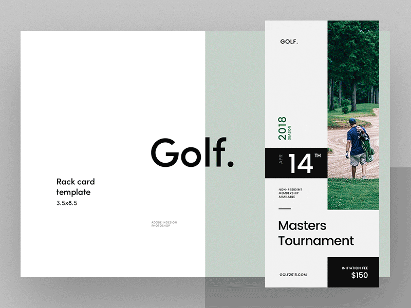 Golf Tournament Rack Card Template brand brandkits flat flyer golf minimal promo rack card