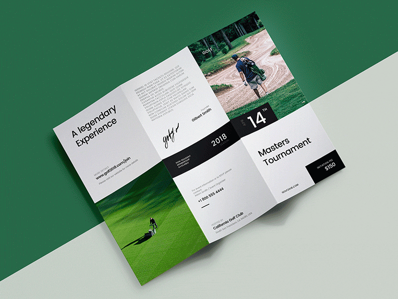 Golf Masters Trifold Brochure Template brand brandkits brochure flyer golf idealui print template trifold brochure