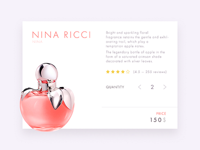 Product card clean design perfume ui ux web